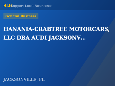 HANANIA-CRABTREE MOTORCARS, LLC DBA AUDI JACKSONVILLE — General Business in JACKSONVILLE, FL