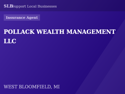 POLLACK WEALTH MANAGEMENT LLC — Insurance Agent in WEST BLOOMFIELD, MI