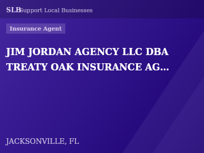 JIM JORDAN AGENCY LLC DBA TREATY OAK INSURANCE AGENCY — Insurance Agent in JACKSONVILLE, FL