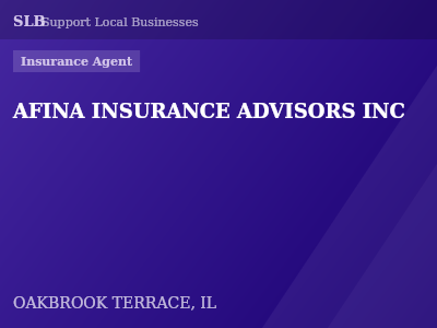 AFINA INSURANCE ADVISORS INC — Insurance Agent in OAKBROOK TERRACE, IL