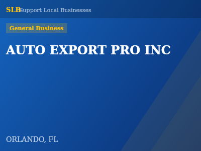 AUTO EXPORT PRO INC — General Business in ORLANDO, FL