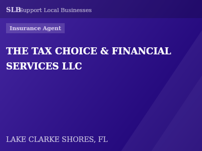 THE TAX CHOICE & FINANCIAL SERVICES LLC — Insurance Agent in LAKE CLARKE SHORES, FL