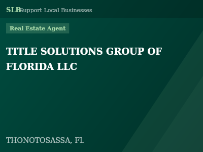 TITLE SOLUTIONS GROUP OF FLORIDA LLC — Real Estate Agent in THONOTOSASSA, FL