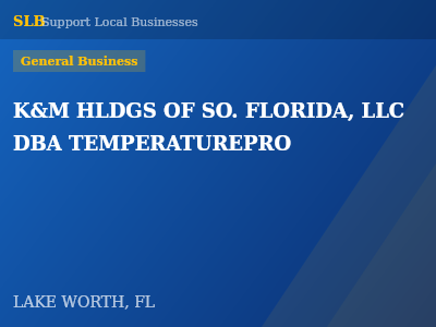 K&M HLDGS OF SO. FLORIDA, LLC DBA TEMPERATUREPRO — General Business in LAKE WORTH, FL
