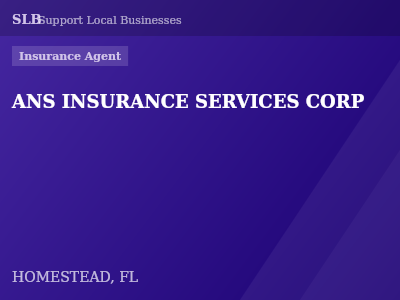 ANS INSURANCE SERVICES CORP — Insurance Agent in HOMESTEAD, FL