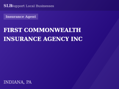 FIRST COMMONWEALTH INSURANCE AGENCY INC — Insurance Agent in INDIANA, PA