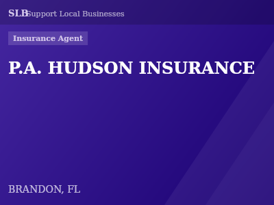 P.A. HUDSON INSURANCE — Insurance Agent in BRANDON, FL