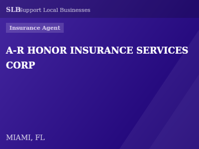 A-R HONOR INSURANCE SERVICES CORP — Insurance Agent in MIAMI, FL