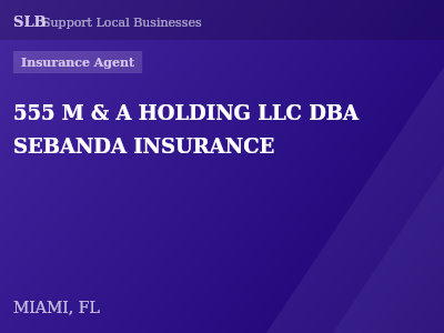 555 M & A HOLDING LLC DBA SEBANDA INSURANCE — Insurance Agent in MIAMI, FL