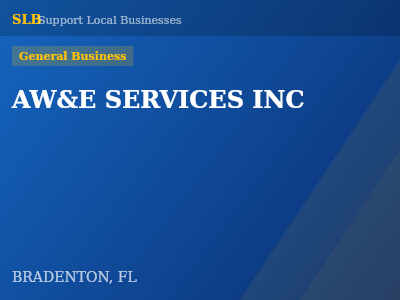 AW&E SERVICES INC — General Business in BRADENTON, FL