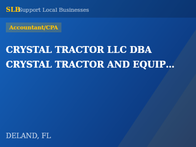 CRYSTAL TRACTOR LLC DBA CRYSTAL TRACTOR AND EQUIPMENT DELAND DBA CRYSTAL TRACTOR AND EQUIPMENT LEESBURG DBA CRYSTAL TRACTOR AND EQUIPMENT KISSIMMEE — Accountant/CPA in DELAND, FL