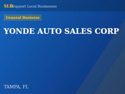 YONDE AUTO SALES CORP — General Business in TAMPA, FL