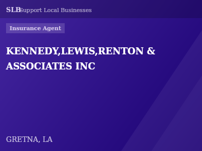 KENNEDY,LEWIS,RENTON & ASSOCIATES INC — Insurance Agent in GRETNA, LA