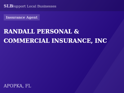 RANDALL PERSONAL & COMMERCIAL INSURANCE, INC — Insurance Agent in APOPKA, FL