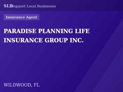 PARADISE PLANNING LIFE INSURANCE GROUP INC. — Insurance Agent in WILDWOOD, FL