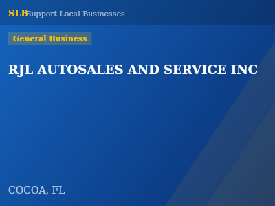 RJL AUTOSALES AND SERVICE INC — General Business in COCOA, FL
