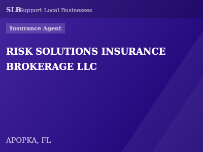 RISK SOLUTIONS INSURANCE BROKERAGE LLC — Insurance Agent in APOPKA, FL