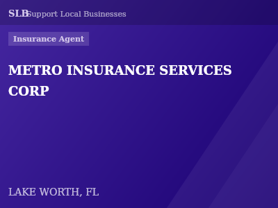 METRO INSURANCE SERVICES CORP — Insurance Agent in LAKE WORTH, FL