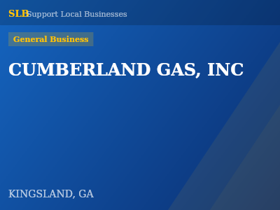 CUMBERLAND GAS, INC — General Business in KINGSLAND, GA