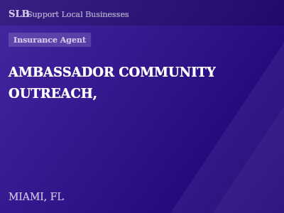AMBASSADOR COMMUNITY OUTREACH, — Insurance Agent in MIAMI, FL