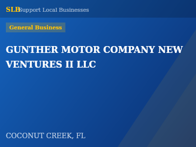 GUNTHER MOTOR COMPANY NEW VENTURES II LLC — General Business in COCONUT CREEK, FL