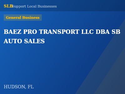 BAEZ PRO TRANSPORT LLC DBA SB AUTO SALES — General Business in HUDSON, FL