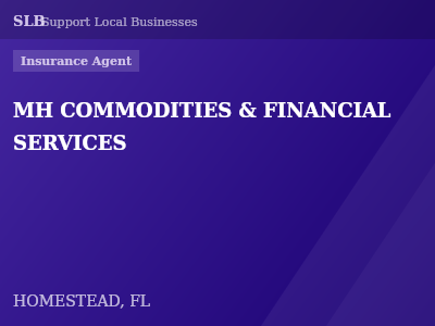 MH COMMODITIES & FINANCIAL SERVICES — Insurance Agent in HOMESTEAD, FL