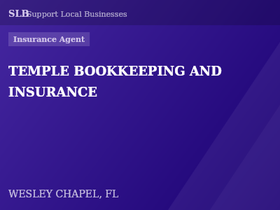 TEMPLE BOOKKEEPING AND INSURANCE — Insurance Agent in WESLEY CHAPEL, FL
