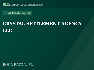 CRYSTAL SETTLEMENT AGENCY LLC — Real Estate Agent in BOCA RATON, FL