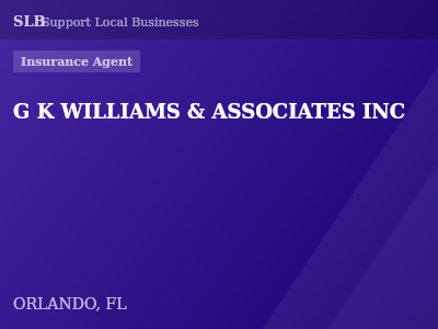 G K WILLIAMS & ASSOCIATES INC — Insurance Agent in ORLANDO, FL