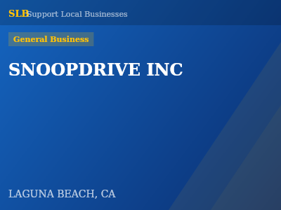 SNOOPDRIVE INC — General Business in LAGUNA BEACH, CA