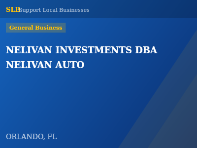 NELIVAN INVESTMENTS DBA NELIVAN AUTO — General Business in ORLANDO, FL