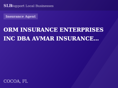 ORM INSURANCE ENTERPRISES INC DBA AVMAR INSURANCE SERVICES — Insurance Agent in COCOA, FL