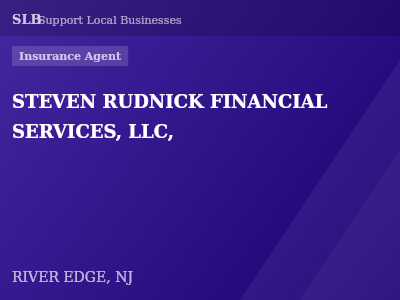 STEVEN RUDNICK FINANCIAL SERVICES, LLC, — Insurance Agent in RIVER EDGE, NJ