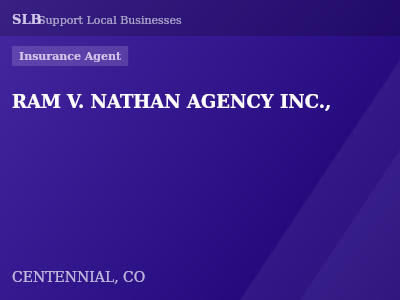 RAM V. NATHAN AGENCY INC., — Insurance Agent in CENTENNIAL, CO