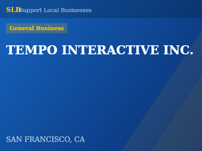 TEMPO INTERACTIVE INC. — General Business in SAN FRANCISCO, CA