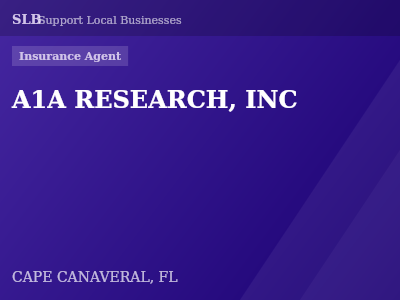 A1A RESEARCH, INC — Insurance Agent in CAPE CANAVERAL, FL