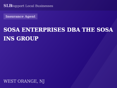 SOSA ENTERPRISES DBA THE SOSA INS GROUP — Insurance Agent in WEST ORANGE, NJ
