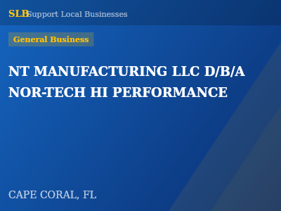NT MANUFACTURING LLC D/B/A NOR-TECH HI PERFORMANCE — General Business in CAPE CORAL, FL