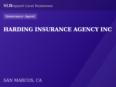 HARDING INSURANCE AGENCY INC — Insurance Agent in SAN MARCOS, CA