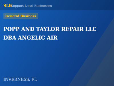 POPP AND TAYLOR REPAIR LLC  DBA ANGELIC AIR — General Business in INVERNESS, FL