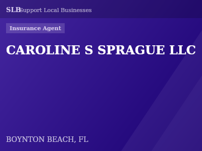 CAROLINE S SPRAGUE LLC — Insurance Agent in BOYNTON BEACH, FL
