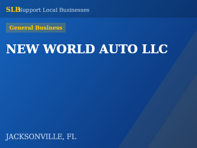 NEW WORLD AUTO LLC — General Business in JACKSONVILLE, FL