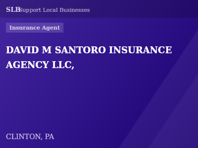 DAVID M SANTORO INSURANCE AGENCY LLC, — Insurance Agent in CLINTON, PA