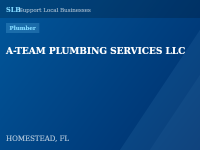 A-TEAM PLUMBING SERVICES LLC — Plumber in HOMESTEAD, FL