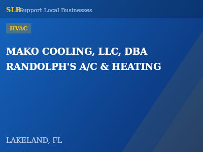 MAKO COOLING, LLC, DBA RANDOLPH'S A/C & HEATING — HVAC in LAKELAND, FL