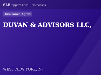 DUVAN & ADVISORS LLC, — Insurance Agent in WEST NEW YORK, NJ