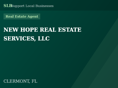 NEW HOPE REAL ESTATE SERVICES, LLC — Real Estate Agent in CLERMONT, FL