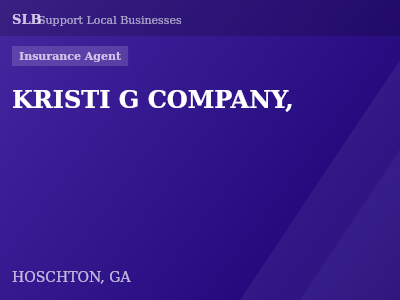 KRISTI G COMPANY, — Insurance Agent in HOSCHTON, GA