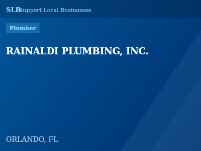 RAINALDI PLUMBING, INC. — Plumber in ORLANDO, FL